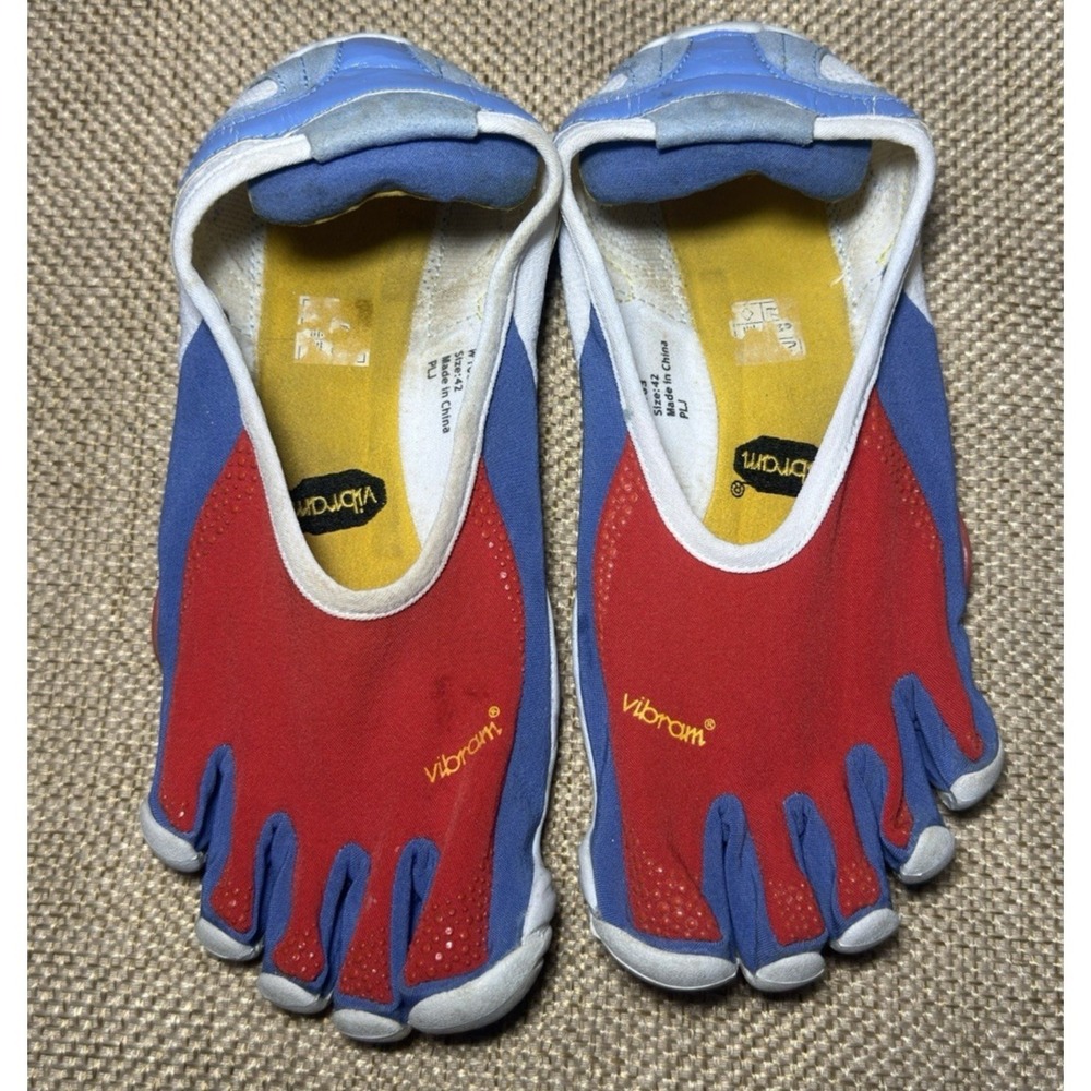 Vibram FiveFingers Jaya W163 Barefoot Shoes Womens 42 Toe Red Blue White RARE